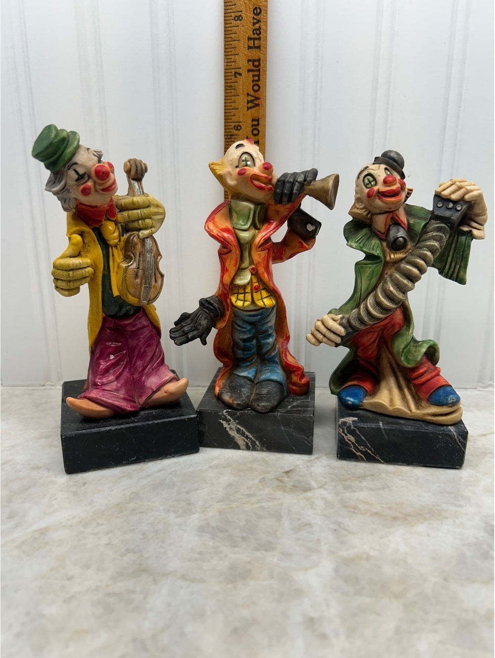 Fontanini Depose Italian Clown Musicians Figurine Set of 3 - Carrara Base